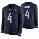 Tennessee Titans #4 Ryan Succop Navy Therma Long Sleeve Stitched Jersey