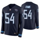 Tennessee Titans #54 Rashaan Evans Navy Therma Long Sleeve Stitched Jersey