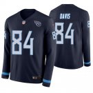 Tennessee Titans #84 Corey Davis Navy Therma Long Sleeve Stitched Jersey