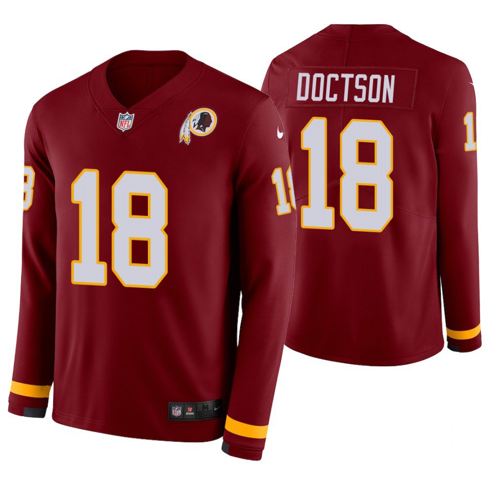 Washington Redskins #18 Josh Doctson Burgundy Therma Long Sleeve Stitched Jersey