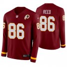 Washington Redskins #86 Jordan Reed Burgundy Therma Long Sleeve Stitched Jersey
