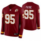 Washington Redskins #95 DaRon Payne Burgundy Therma Long Sleeve Stitched Jersey