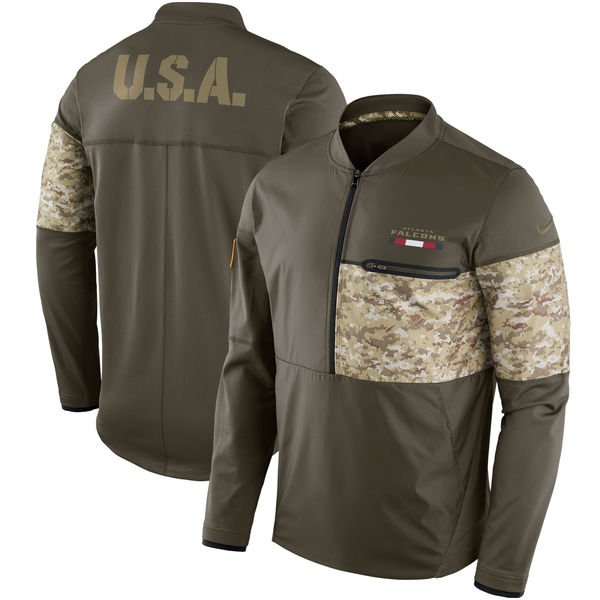 Atlanta Falcons Salute to Service Sideline Hybrid Half-Zip Pullover Jacket - Olive