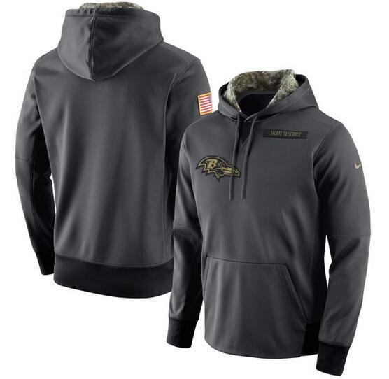 Baltimore Ravens Salute to Service Therma Performance Hoodie - Anthracite