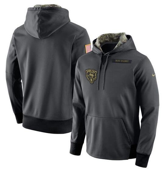Chicago Bears Salute to Service Therma Performance Hoodie - Anthracite