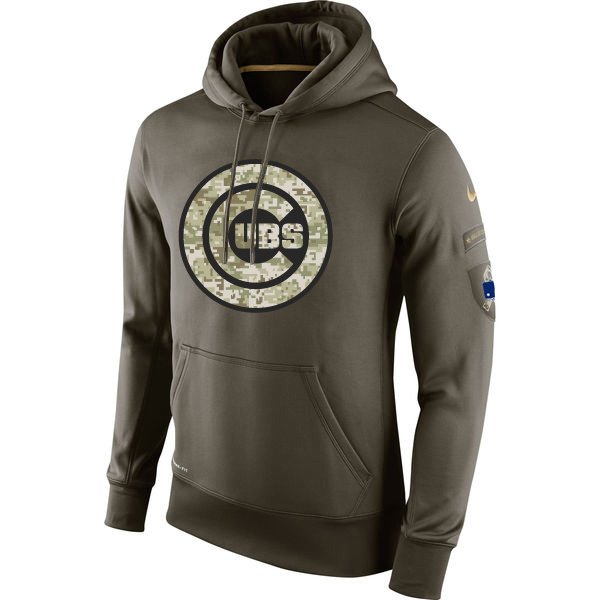 Chicago Cubs Salute To Service Olive Hoodie