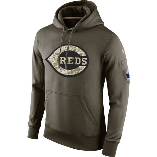 Cincinnati Reds Salute To Service Olive Hoodie