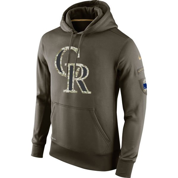 Colorado Rockies Salute To Service Olive Hoodie