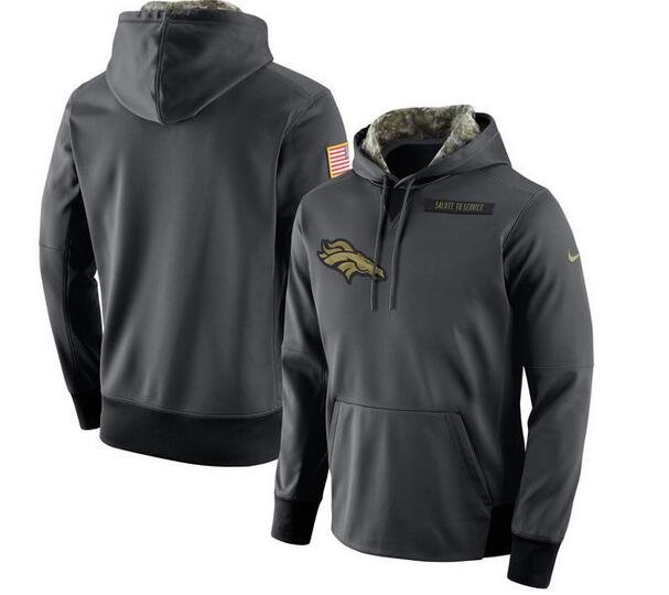 Denver Broncos Salute to Service Therma Performance Hoodie - Anthracite