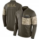 Detroit Lions Salute to Service Sideline Hybrid Half-Zip Pullover Jacket - Olive
