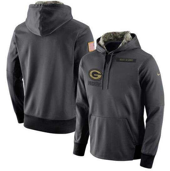 Green Bay Packers Salute to Service Therma Performance Hoodie - Anthracite