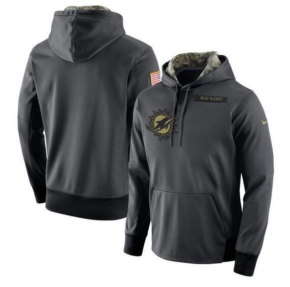 Miami Dolphins Salute to Service Therma Performance Hoodie - Anthracite