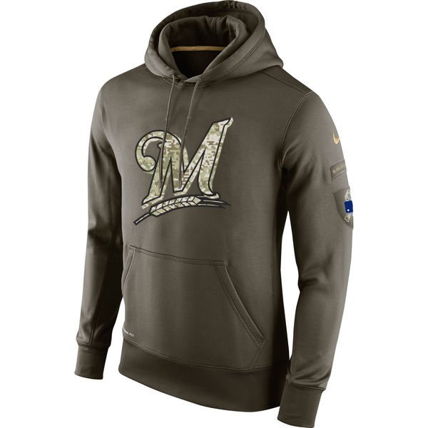 Milwaukee Brewers Salute To Service Olive Hoodie