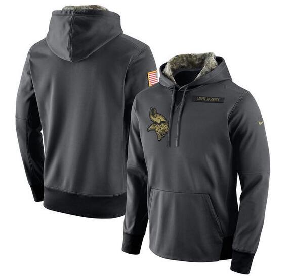 Minnesota Vikings Salute to Service Therma Performance Hoodie - Anthracite