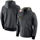 New York Jets Salute to Service Therma Performance Hoodie - Anthracite