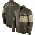New York Jets Salute to Service Sideline Hybrid Half-Zip Pullover Jacket - Olive