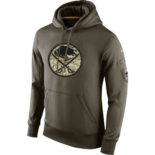 Men's Buffalo Sabres Olive Salute To Service Therma Performance Hoodie
