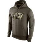 Men's Columbus Blue Jackets Olive Salute To Service Therma Performance Hoodie