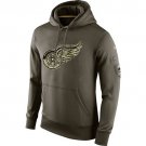 Men's Detroit Red Wings Olive Salute To Service Therma Performance Hoodie