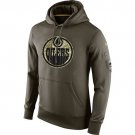 Men's Edmonton Oilers Olive Salute To Service Therma Performance Hoodie