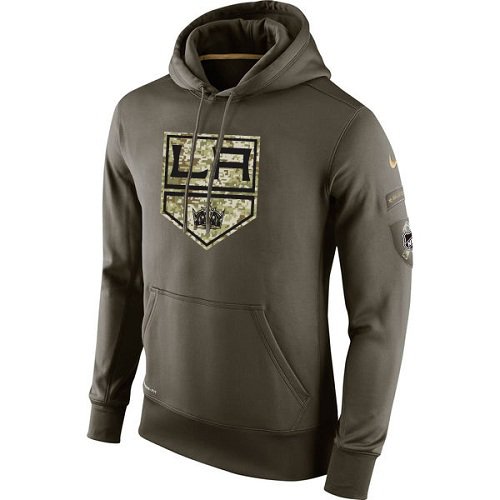 Men's Los Angeles Kings Olive Salute To Service Therma Performance Hoodie