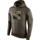 Men's New York Rangers Olive Salute To Service Therma Performance Hoodie