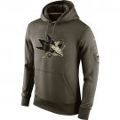 Men's San Jose Sharks Olive Salute To Service Therma Performance Hoodie