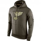 Men's St. Louis Blues Olive Salute To Service Therma Performance Hoodie