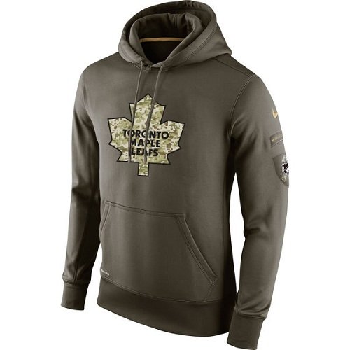 Men's Toronto Maple Leafs Olive Salute To Service Therma Performance Hoodie