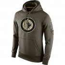 Men's Winnipeg Jets Olive Salute To Service Therma Performance Hoodie