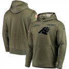 Carolina Panthers Olive Salute to Service Sideline Therma Performance Pullover Hoodie