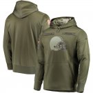 Cleveland Browns Olive Salute to Service Sideline Therma Performance Pullover Hoodie