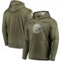 Cleveland Browns Olive Salute to Service Sideline Therma Performance Pullover Hoodie