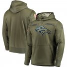 Denver Broncos Olive Salute to Service Sideline Therma Performance Pullover Hoodie