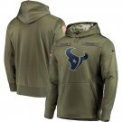 Houston Texans Olive Salute to Service Sideline Therma Performance Pullover Hoodie