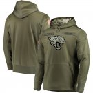 Jacksonville Jaguars Olive Salute to Service Sideline Therma Performance Pullover Hoodie