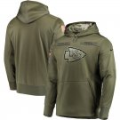 Kansas City Chiefs Olive Salute to Service Sideline Therma Performance Pullover Hoodie