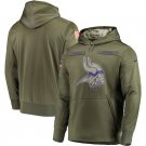 Minnesota Vikings Olive Salute to Service Sideline Therma Performance Pullover Hoodie