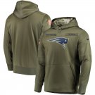New England Patriots Olive Salute to Service Sideline Therma Performance Pullover Hoodie