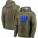 New York Giants Olive Salute to Service Sideline Therma Performance Pullover Hoodie