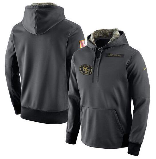 San Francisco 49ers Salute to Service Therma Performance Hoodie - Anthracite