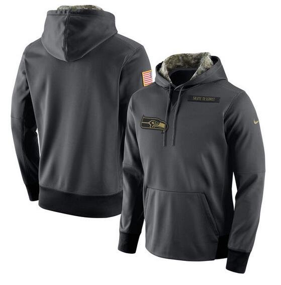 Seattle Seahawks Salute to Service Therma Performance Hoodie - Anthracite