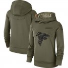 Women's Atlanta Falcons 2018 Olive Salute to Service Therma Pullover Hoodie