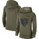 Women's Chicago Bears 2018 Olive Salute to Service Therma Pullover Hoodie