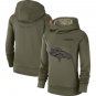 Women's Denver Broncos 2018 Olive Salute to Service Therma Pullover Hoodie