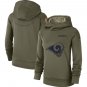 Women's Los Angeles Rams 2018 Olive Salute to Service Therma Pullover Hoodie