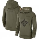 Women's New Orleans Saints 2018 Olive Salute to Service Therma Pullover Hoodie