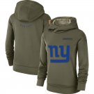 Women's New York Giants 2018 Olive Salute to Service Therma Pullover Hoodie
