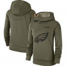 Women's Philadelphia Eagles 2018 Olive Salute to Service Therma Pullover Hoodie