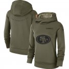Women's San Francisco 49ers 2018 Olive Salute to Service Therma Pullover Hoodie